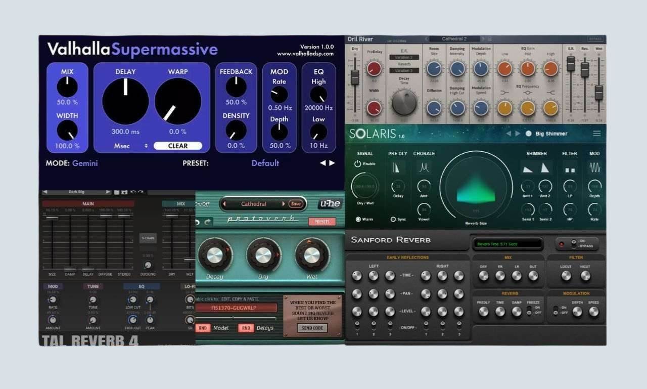 List of the best free reverb VST plugins including Valhalla and OrilRiver.