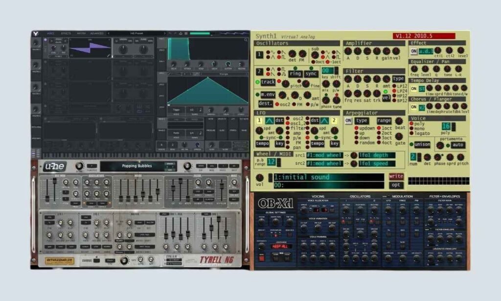 List of the best free synth VST plugins including Vital, Surge XT, and TyrellN6.
