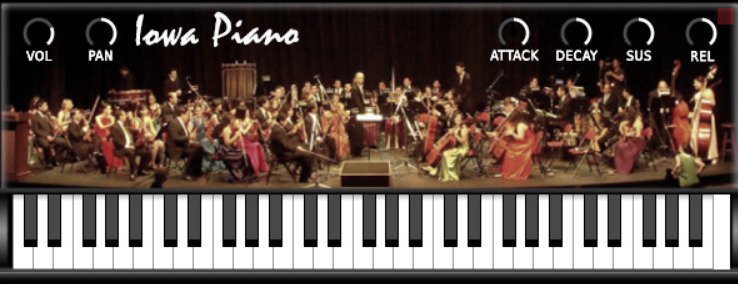 Iowa Piano free Steinway Grand VST plugin interface.