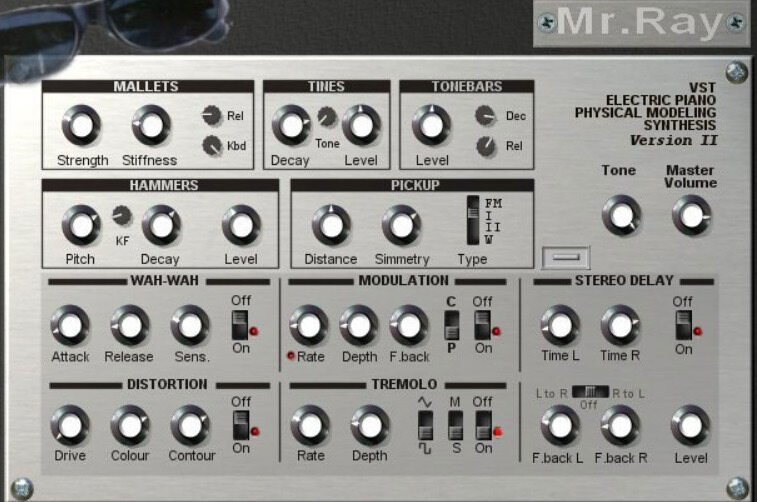 Mr.Ray electric piano VST interface.