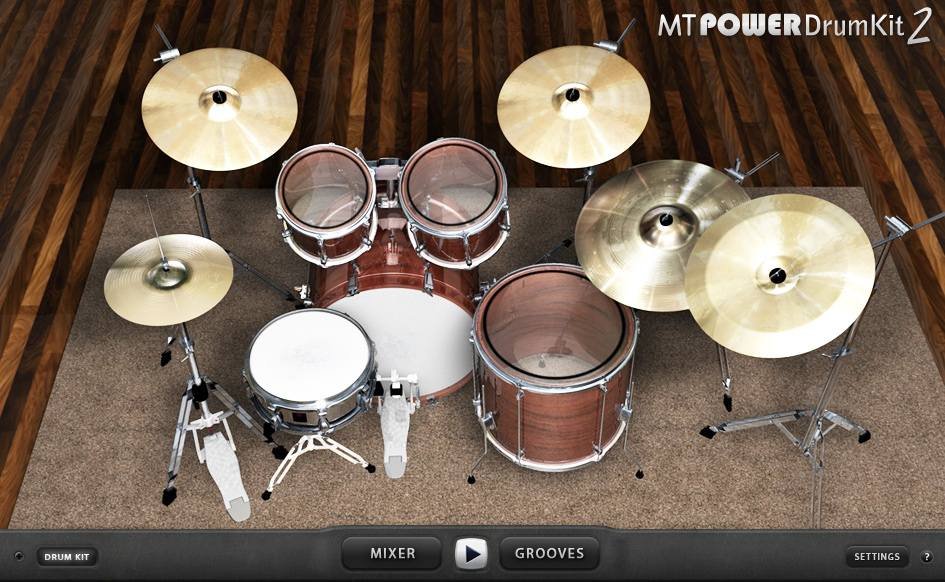 MT Power Drum Kit 2 free acoustic drum VST interface.
