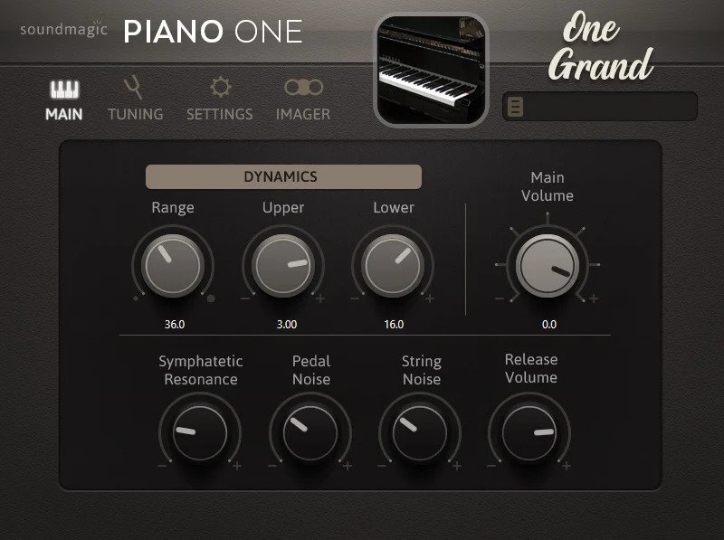 Sound Magic Piano One free Yamaha C7 emulation interface.
