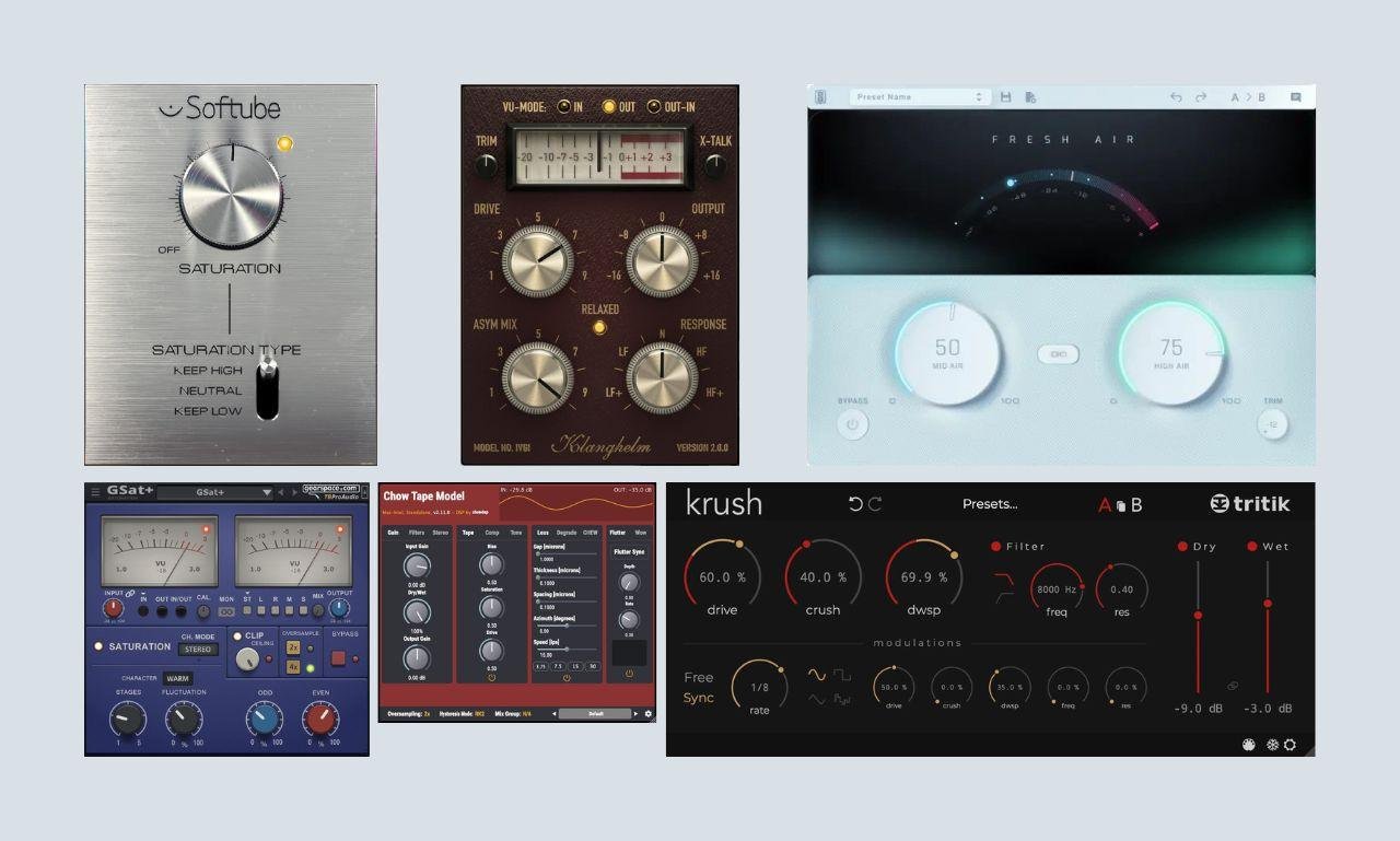 List of the best free saturation VST plugins including Saturation Knob and Fresh Air.