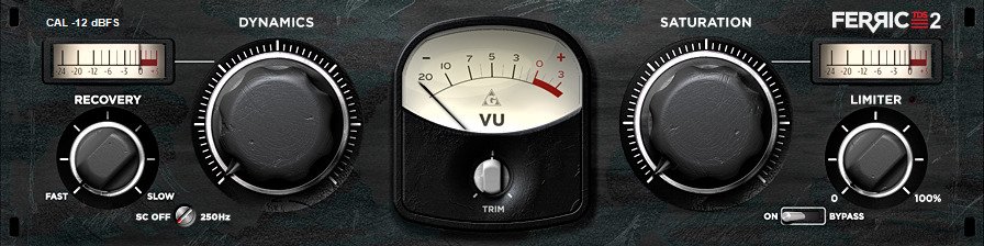 FerricTDS free tape saturation and dynamics plugin interface.
