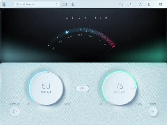 Slate Digital Fresh Air vocal exciter and saturation plugin interface.